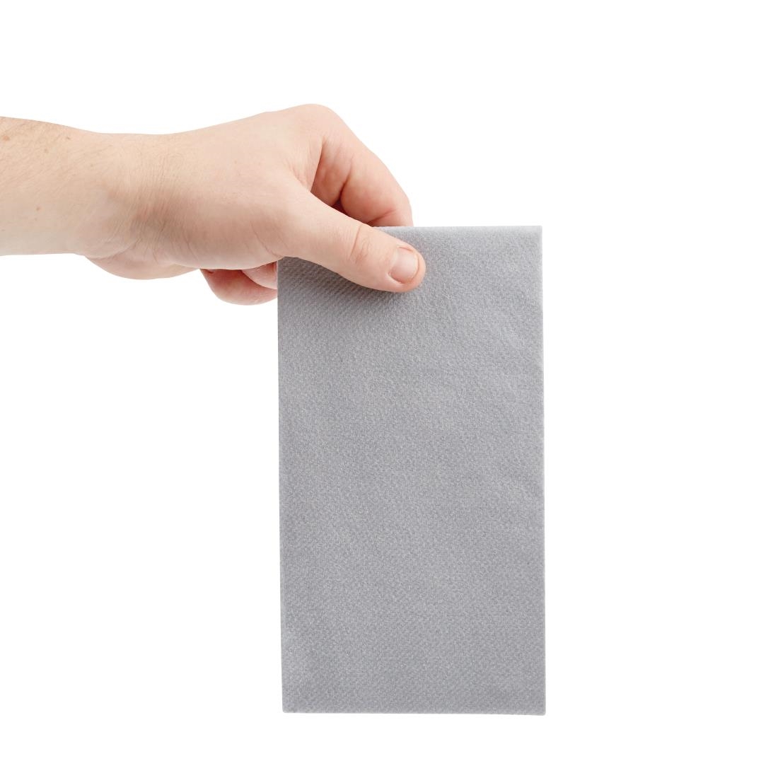 Fiesta Recyclable Premium airlaid dinerservetten grijs 40x40cm 1/8 vouw (500 stuks) - Afbeelding 3
