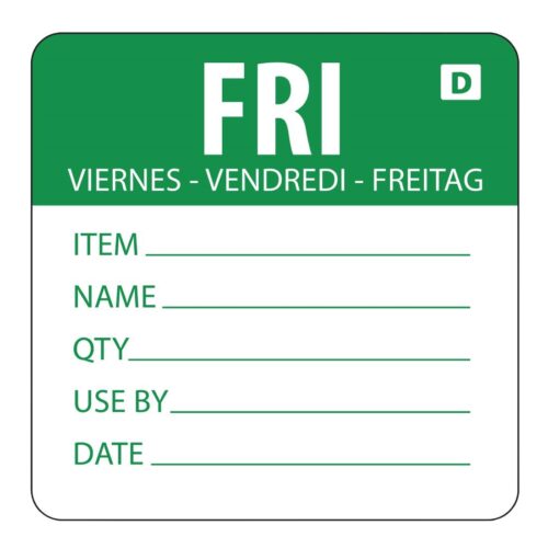 Vogue oplosbare kleurcode voedseletiketten vrijdag (250 stuks)