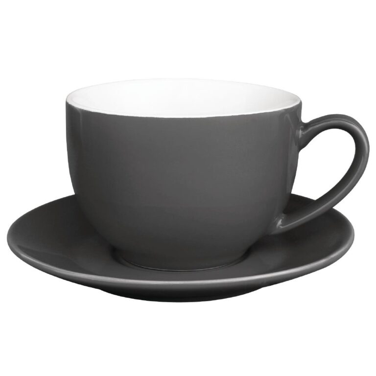 Olympia Café cappuccino koppen donkergrijs 340ml (12 stuks)