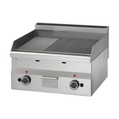 Gastro M 600 gas bakplaat 60/60 FTRG 2/3 glad 1/3 geribbeld