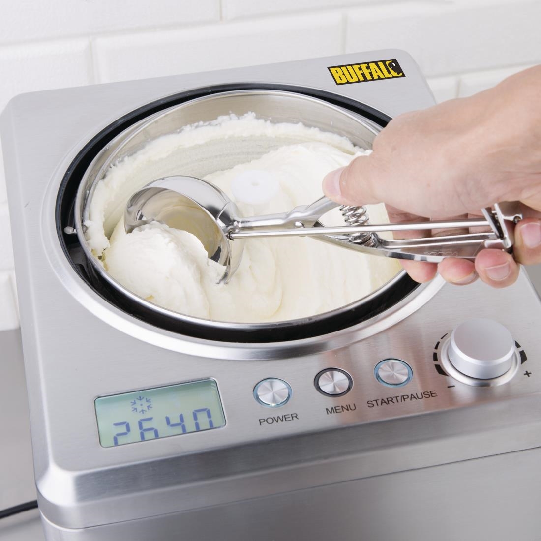 Vogue RVS ijsschep/portioneerlepel maat 8 - Afbeelding 4