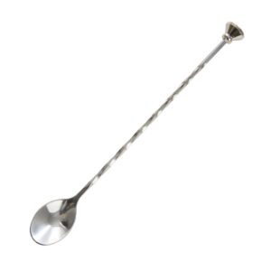 Olympia RVS gedraaide cocktaillepel met stamper 27cm