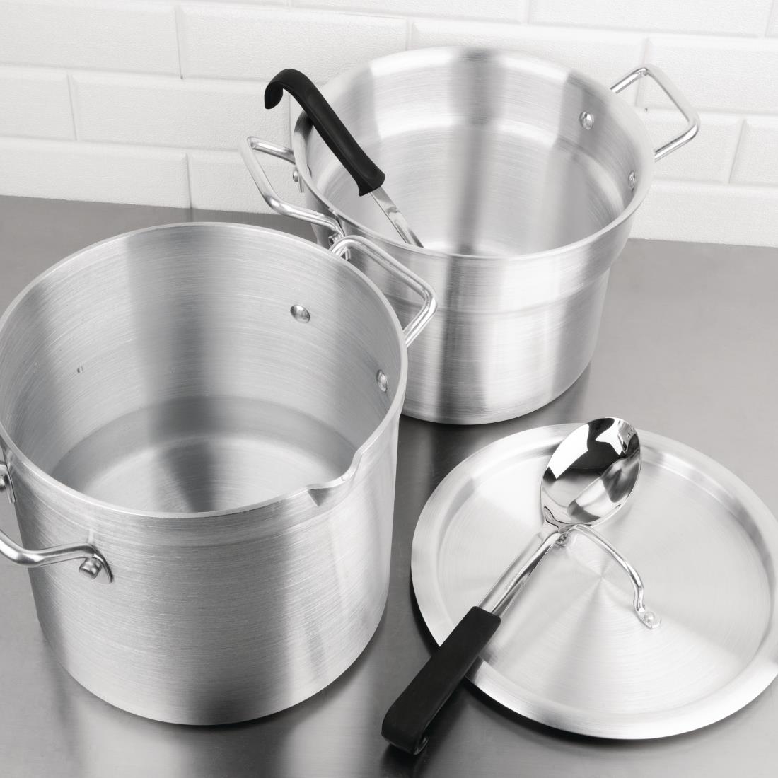Vogue aluminium pan met au bain marie inzet 10L - Afbeelding 3