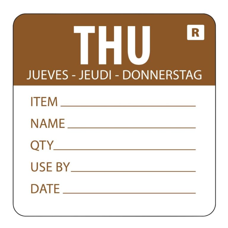 Vogue voedseletiketten kleurcode donderdag (500 stuks)