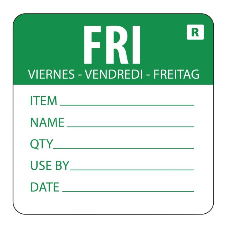 Vogue voedseletiketten kleurcode vrijdag (500 stuks)