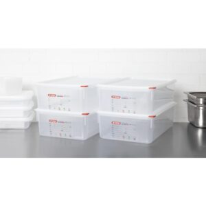 Araven GN 1/1 voedselbak met deksel 21L (4 stuks)