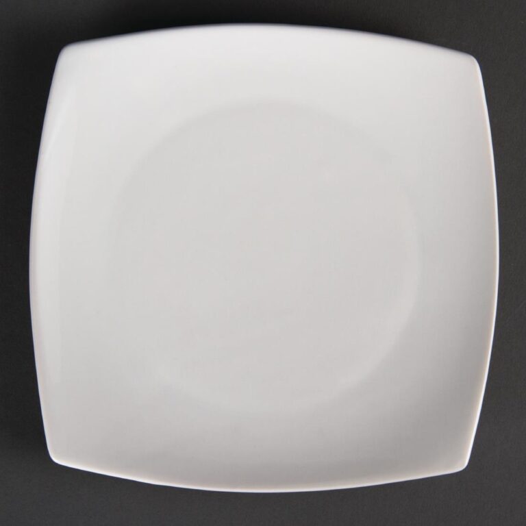 Olympia Whiteware vierkante borden met afgeronde hoeken 18,5cm (12 stuks)
