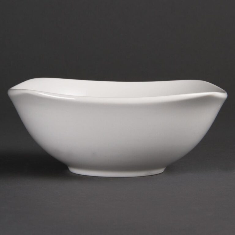 Olympia Whiteware afgeronde vierkante schalen 18cm (12 stuks)