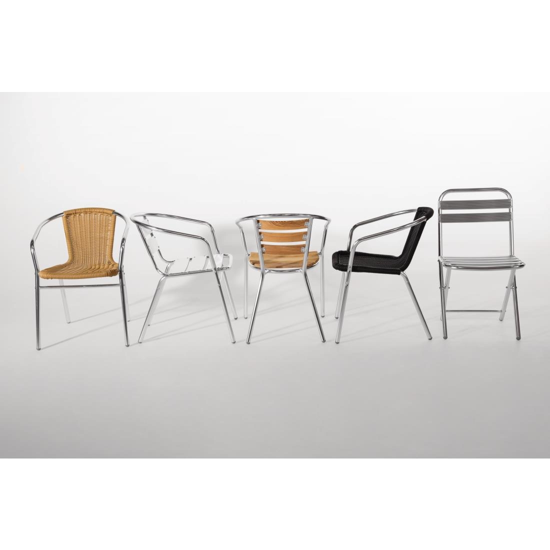 Bolero aluminium en polyrotan stoelen zwart (4 stuks) - Afbeelding 8