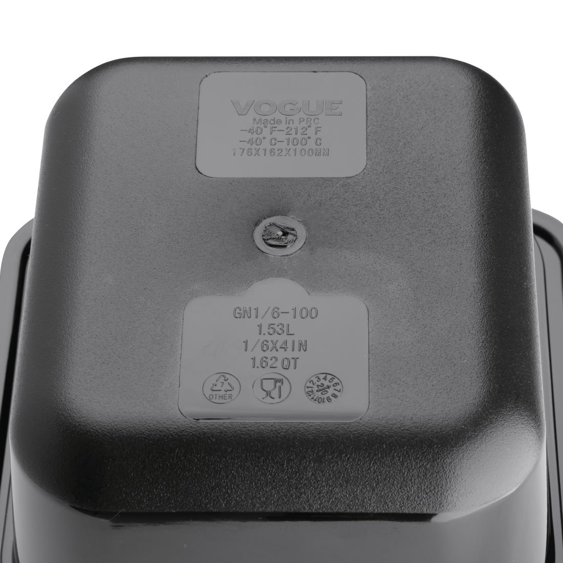 Vogue polycarbonaat bak zwart GN 1/6 100mm - Afbeelding 6