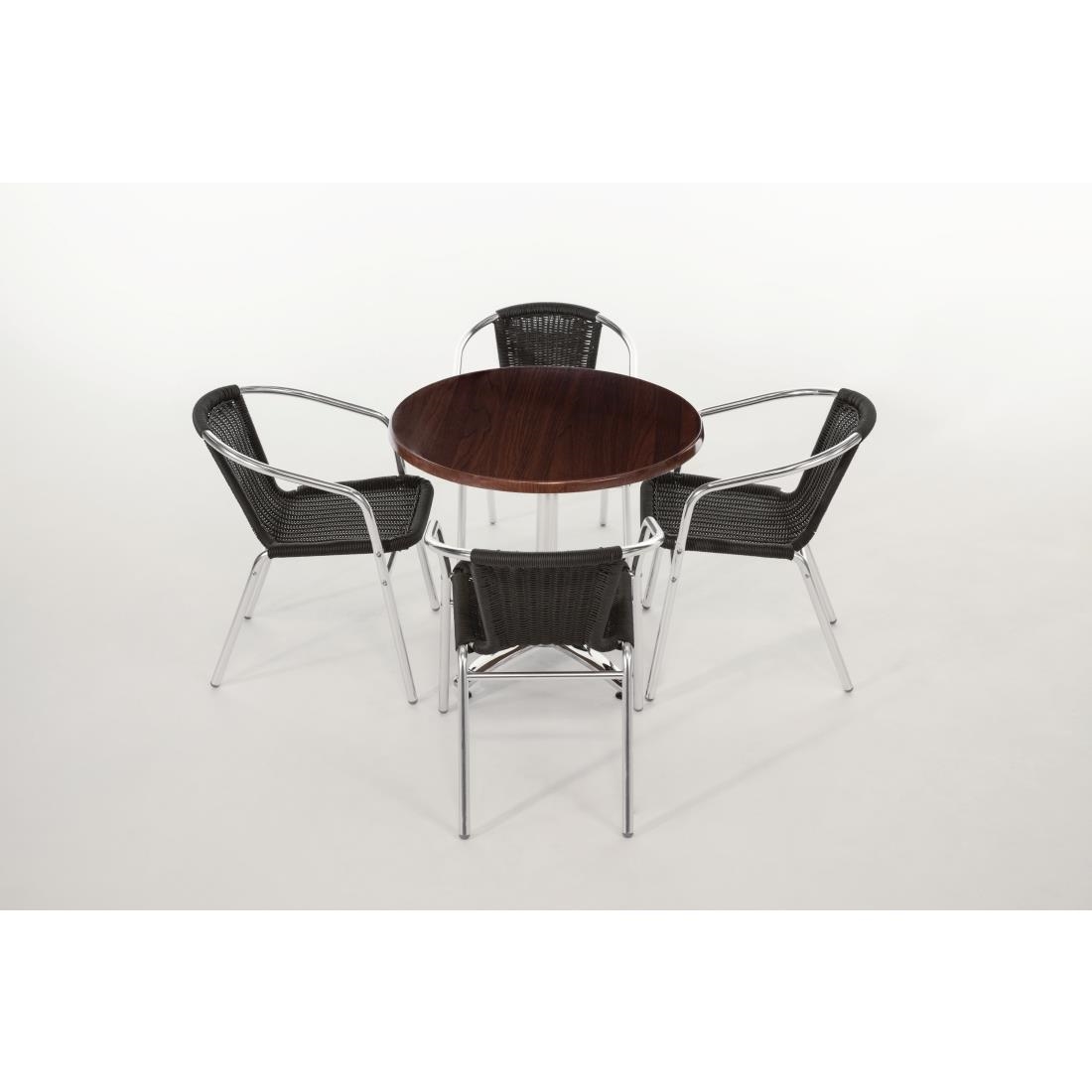 Bolero aluminium en polyrotan stoelen zwart (4 stuks) - Afbeelding 7