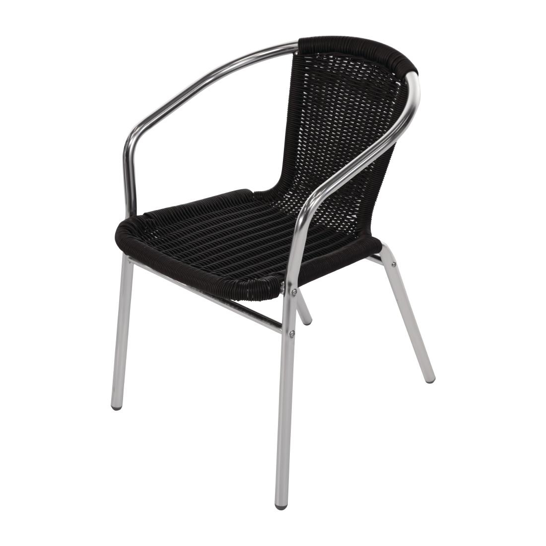 Bolero aluminium en polyrotan stoelen zwart (4 stuks) - Afbeelding 3