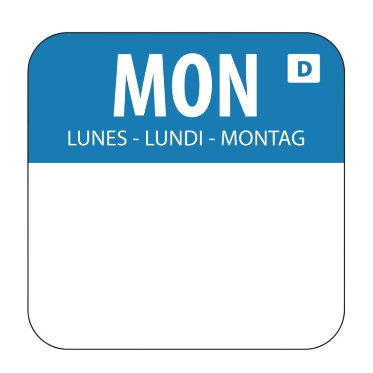 Vogue oplosbare blanco kleurcode voedseletiketten maandag (1000 stuks)