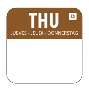 Vogue oplosbare blanco kleurcode voedseletiketten donderdag (1000 stuks)