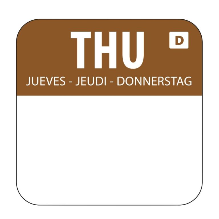 Vogue oplosbare blanco kleurcode voedseletiketten donderdag (1000 stuks)