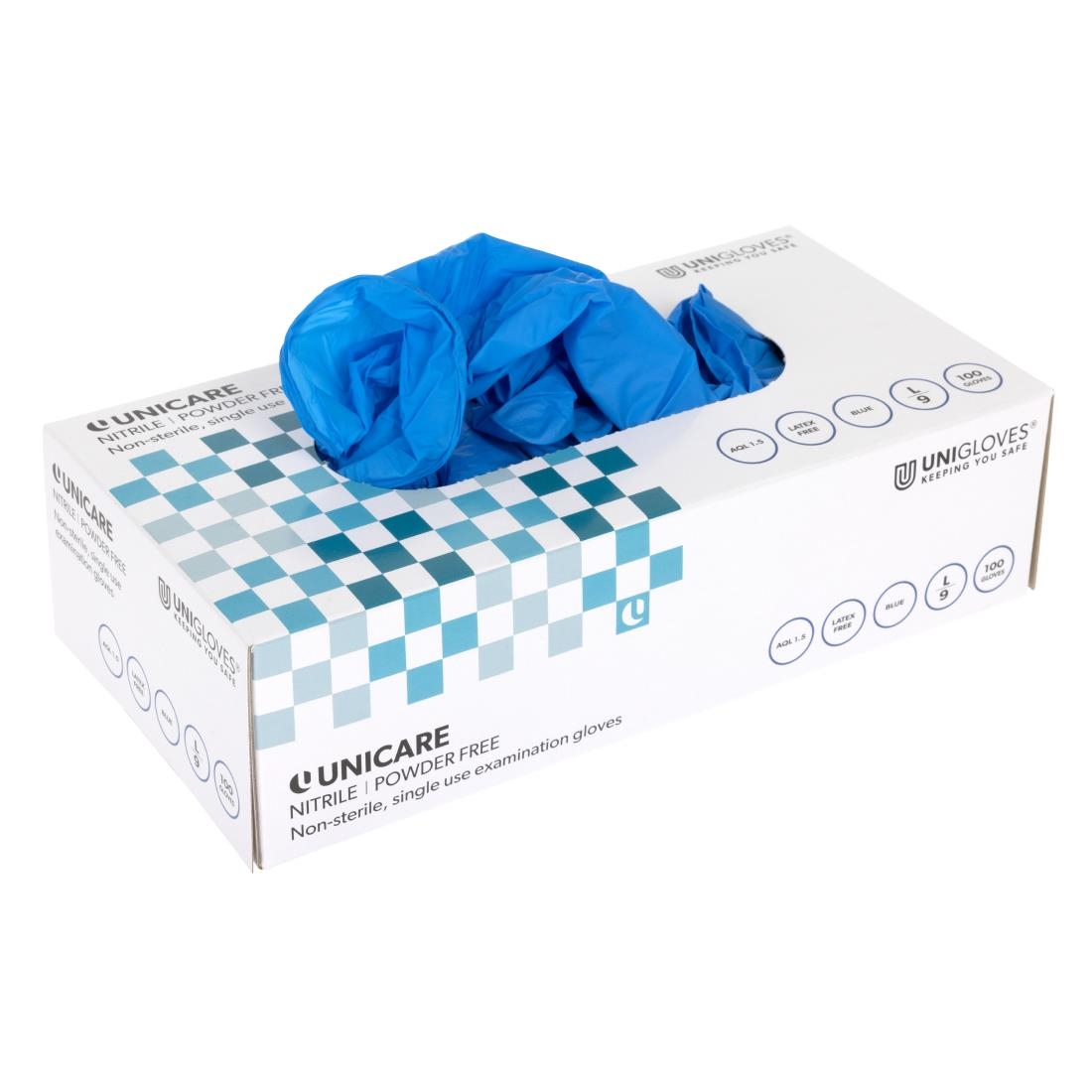 Nitril handschoenen blauw poedervrij L (100 stuks) - Afbeelding 3