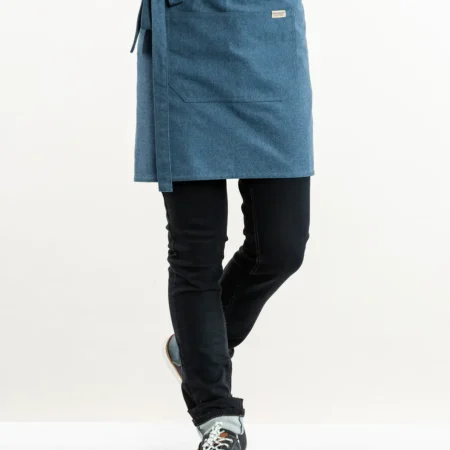 schort sereno blauw melee w90 l45 | recycled chefswear