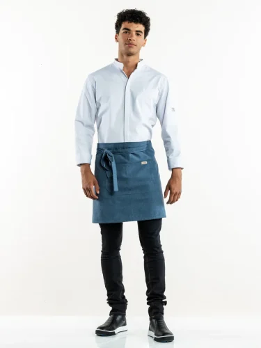 schort sereno blauw melee w90 l45 | recycled chefswear