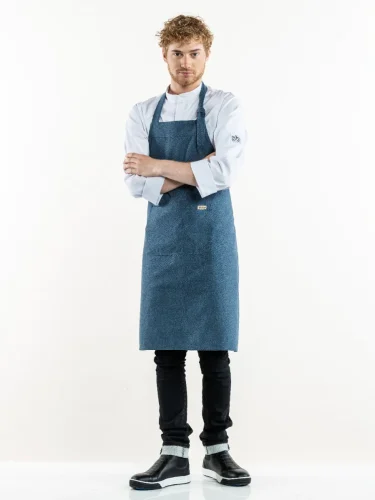 schort amar blauw melee w75 l90 | recycled chefswear