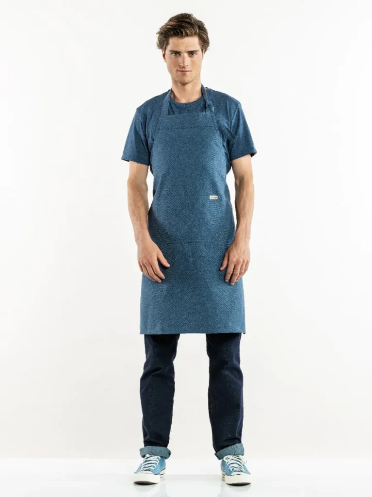 schort amar blauw melee w75 l90 | recycled chefswear