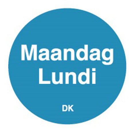 Permanente sticker maandag 19 mm 1000/rol