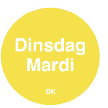 Permanente sticker dinsdag 19 mm 1000/rol