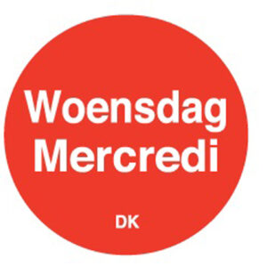 Permanente sticker woensdag 19 mm 1000/rol