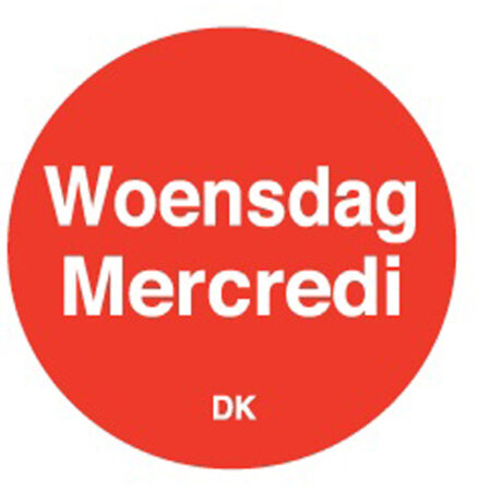 Permanente sticker woensdag 19 mm 1000/rol