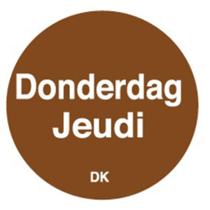 Permanente sticker donderdag 19 mm 1000/rol