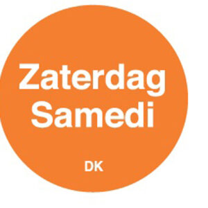 Permanente sticker zaterdag 19 mm 1000/rol