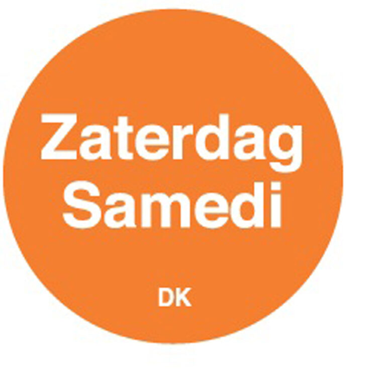 Permanente sticker zaterdag 19 mm 1000/rol