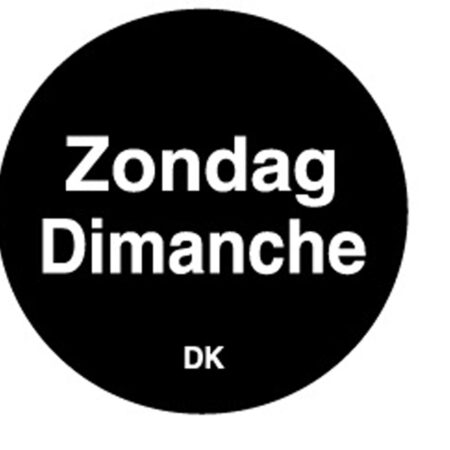 Permanente sticker zondag 19 mm 1000/rol