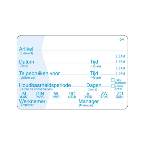 Vol. oplosbare sticker met schrijfvlak 250/rol