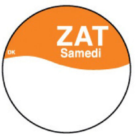 Perm. sticker m/schrijfvl. zaterdag 19 mm 1000/rol