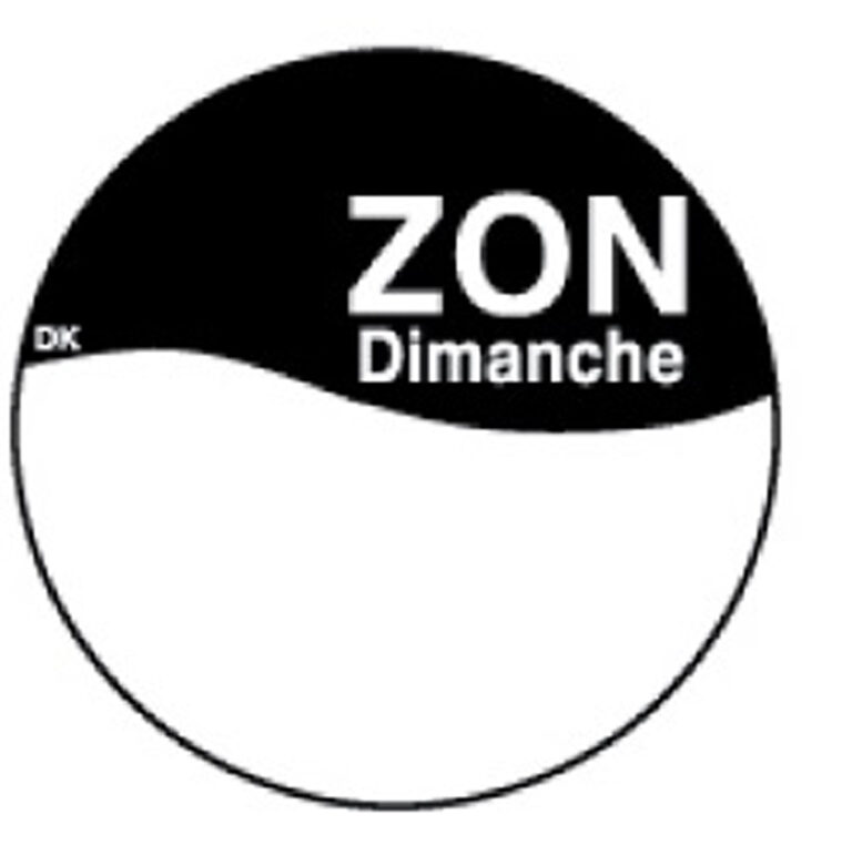 Perm. sticker m/schrijfvlak zondag 19 mm 1000/rol