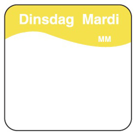 Makk. verwijderbare sticker dinsdag 25 mm 1000/rol