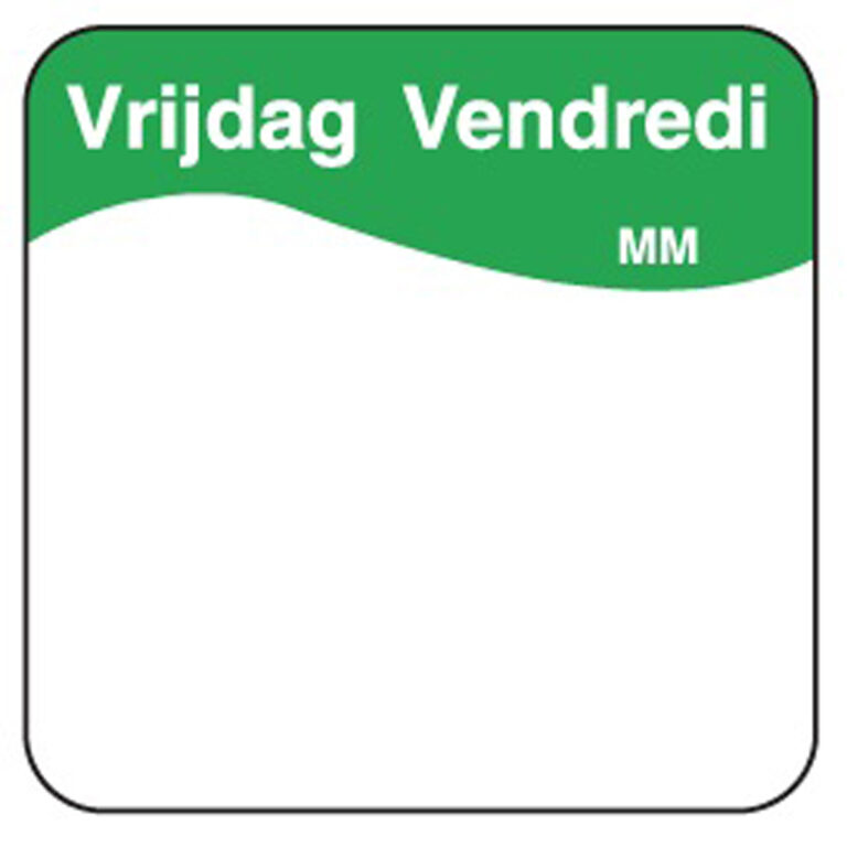 Makk. verwijderbare sticker vrijdag 25 mm 1000/rol