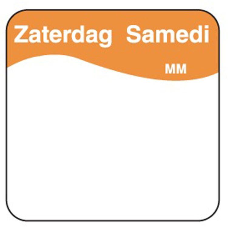 Makk. verwijderb. sticker zaterdag 25 mm 1000/rol