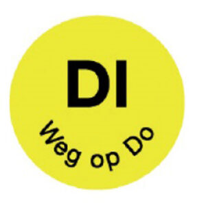 Perm. sticker 'di weg op do' 19 mm 1000/rol