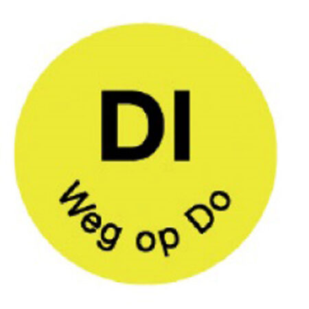 Perm. sticker 'di weg op do' 19 mm 1000/rol