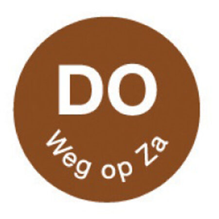 Perm. sticker 'do weg op za' 19 mm 1000/rol