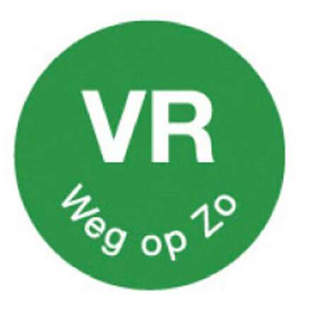 Perm. sticker 'vr weg op zo' 19 mm 1000/rol
