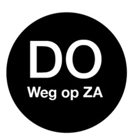 Afwasb. sticker 'do weg op za' 19 mm 500/rol