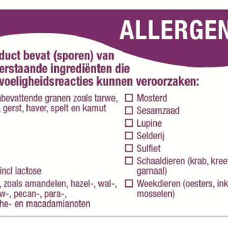 Multi allergenensticker makk. verwijderb. 500/rol
