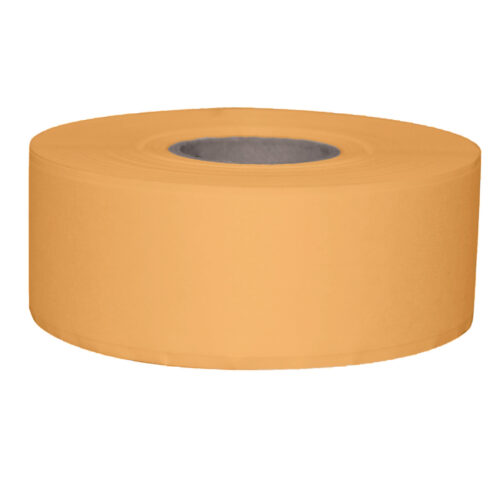 Stickerrol 2-lijnspist. vol. oplosb. geel 750/rol