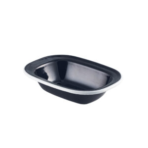 Emaille ovenschaal zwart/wit 16 x 12 cm
