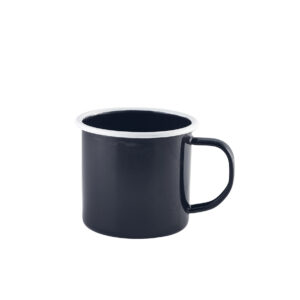 Emaille mok zwart/wit 360 ml