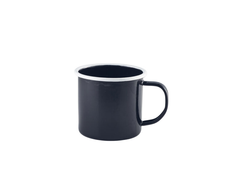 Emaille mok zwart/wit 360 ml