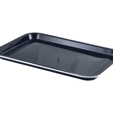 Emaille foodplateau zwart/wit 38,2 x 26,4 cm