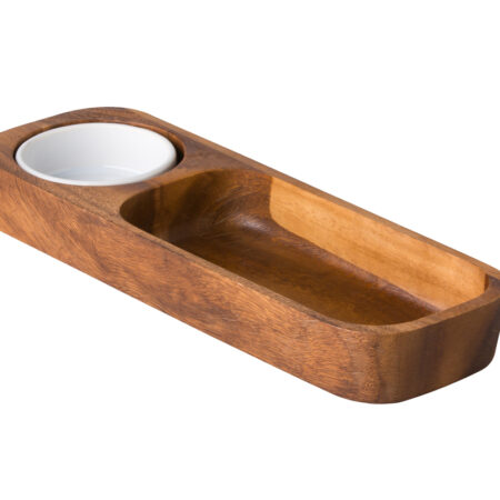 Tortillaschaal acacia incl. saustipje Ø 8cm